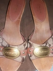 Coach peep toed heels